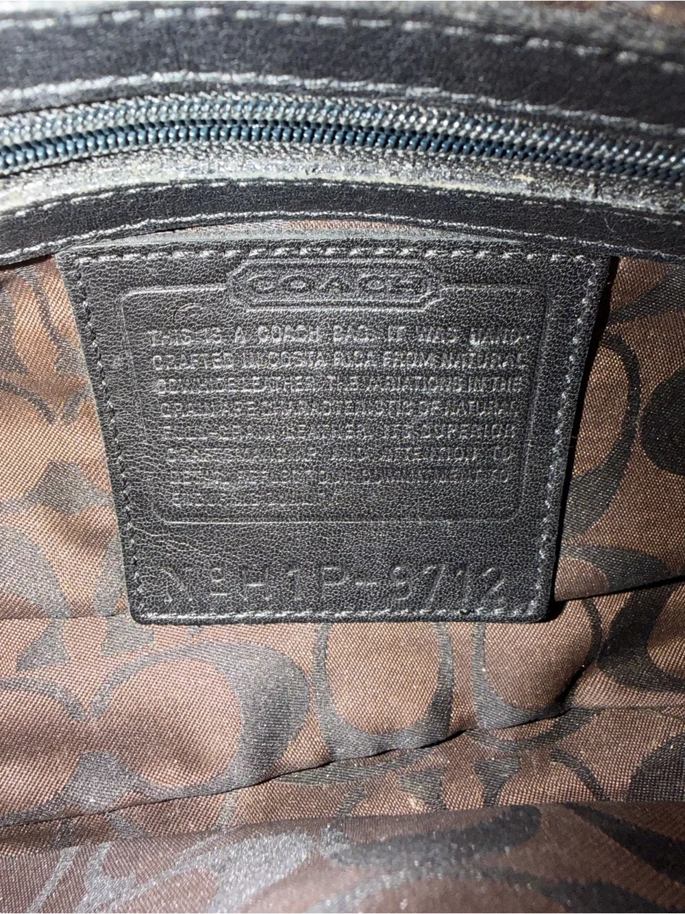 Coach Penelope Demi 9712 Black Leather Turnlock Shoulder Bag